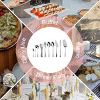 Serving Utensil Set,10 piece Serving Utensil with Serving Spoons，Serving Forks，Serving Tongs Soup Ladle and Pie Server Buffet Catering Serving Utensils,Dishwasher Safe (5.5-11.2Inch-Serving Set-10pcs)