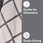 All-Clad Checked Kitchen Towel: Highly Absorbent, Super Soft Long Lasting - 100% Cotton, 17"x30" Tea Towel for Cleaning & Drying Dishes, Pans, Glassware, or Countertops, (1-Pack), Pewter