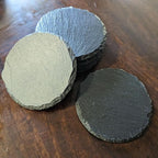The Open Road Awaits: Motorcycle Coasters with Inspirational Quote - Round Slate - Set of 5