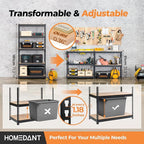 HOMEDANT 5 Tier Storage Shelves Adjustable Laminated Boltless Garage Metal Shelving Unit Heavy Duty Utility Rack Shelf Warehouse Pantry Closet Kitchen 35.9" W x 16.2" D x 71.3" H 1Pack