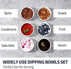Selamica Soy Sauce Dish, 2.5 oz Ceramic Dipping Bowls Set of 6, 3.3 Inch Pinch Bowls, Mini Bowls for Side Dish, Condiment, Ketchup, Sushi, BBQ, White