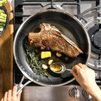 DELUXE Hybrid Ceramic Nonstick 8-Inch Fry Pan, Skillet with Stay-Cool Handles, Dishwasher&Oven Safe, PFOA Free Compatible with All Cooktops