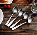 KEAWELL Premium 7" Louise Soup Spoons, 18/10 Stainless Steel, Dishwasher Safe (4)