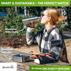 Blockhütte Small Thermos for hot Food Kids - 18 oz | Wide Mouth Food Flask with Spork & Brush | Stainless steel Soup Flask | Insulated Food Jar 14h Hot | Soup Thermos for Adults
