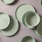 Stone Lain Claire 8-Piece Bowl Set Stoneware, Bowls, Dishwasher and Microwave Safe, Dish Set for 8, Green