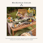 MACKENZIE-CHILDS Enamel Pedestal Serving Platter, Decorative Serving Dish for Food, Small, Black-and-White Courtly Check