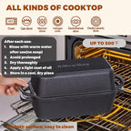 11x5 Inch Cast Iron Bread Loaf Pan With Lid，5.8 Qt Large Loaf Pan For Sourdough Bread Baking, Pre-Seasoned Heavy Duty Dutch Oven Bread Pan For a Crispy Crust
