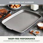 GreenPan Premiere Ovenware Healthy Ceramic Nonstick 18" x 13" Half Rectangular Baking Pan, PFOA & PFAS-Free, Warp-Free Bakeware, Durable Quick Heating Tray, Oven Safe to 600F, Dishwasher Safe, Gray