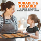 NutriChef 8-Piece Stackable Nonstick Bakeware Set - Premium Steel Baking Pans Set - Includes Round Cake Pan, 6-Cup Muffin Pans, Wide/Square Brownie & Loaf Pans, Cookie Sheet, & Roaster Pan (Black)