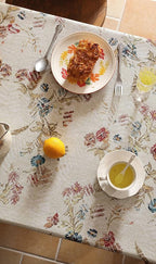 patdrea Designer Vintage Red Rectangle Tablecloth,French Linen Animals Pattern Tablecloths,Decoration Floral Table Cover for Kitchen Dining Christmas,Party,Thanksgiving,55"x87"-Townlife E