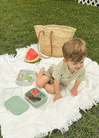 Ullabelle Leak Proof Bento Box Food-Grade Silicone Bento, BPA, Phthalate, Lead, & PVC Free - Bento Lunch Box for Daycare, Kids, & Adults - Leak Resistant Sets With Lids Snack Box Container (Grey 4)