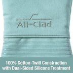 All-Clad Silicone Oven Mitt: Heat Resistant up to 500 Degrees - 100% Cotton & Silicone, 14"x7" Oven Mitt for Kitchen and Barbeque, 1-Pack, Rainfall
