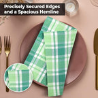 Urban Villa St Patrick Cloth Napkins 100% Cotton Dinner Napkins (Set of 12) 20x20 Inches Soft Reusable Washable Absorbent Table Dinner Napkins St Patricks Plaid Napkins