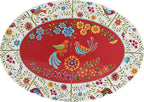 Bico Red Spring Bird Ceramic 16 inch Oval Platter, Microwave & Dishwasher Safe
