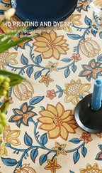 ISAENNE Designer Bohemian Floral Small Square Tablecloth,Linen Colorful Table Cloth,Wrinkle Resistant Decor Tablecloths for Dining Thanksgiving Kitchen Party Christmas,55"*55"-Estevan B
