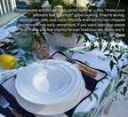 Pots & Patterns White Dinner Plates. Porcelain Dinnerware Set for 4-12-Piece Chip Resistant Plates and Bowls Sets
