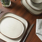 Stone Lain Cairo 24-Piece Dinnerware Set Stoneware, Plates and Bowls Set, Microwave and Dishwasher Safe, Includes Dinner and Salad Plates, Cereal Bowls, Dishes for 8, Grey