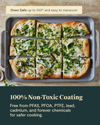 Caraway Non-Stick Ceramic Baking Sheet Duo - Naturally Slick Ceramic Coating - Non-Toxic, PTFE & PFOA Free - 18 x 13" Large & 15 x 10" Medium - White