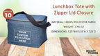 Custom Insulated Cooler Lunch Bag Set of 10, Personalized Bulk Pack - Perfect for Work, Travel, Outdoor Events - Blue