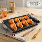 Country Kitchen Nonstick Stackable Bakeware Set - Heavy Duty, Durable, Easy Release Baking Set, Grey, 4 Pcs