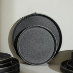 Stone Lain Bao 4-Piece Salad Plate Set Stoneware, Charcoal