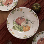 Bico Pumpkin Feast Ceramic 13 inch Serving Bowl, Microwave & Dishwasher Safe