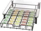 Deco Brothers Crystal Tempered Glass K-Cup Holder Drawer for 30 Coffee Pods Storage, Black
