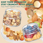 Danmu 4 Pack Overnight Oats Containers with Lids 16 oz,Dual-Layer Yogurt Parfait Cups with Lids,Meal Prep Containers Glass for Snack,Overnight Oats,Yogurt,Parfait,Salad Dishwasher Safe
