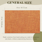 KXN Thanksgiving Placemats Set of 4, Dual-Layer Thickened Faux Linen Table Mats, Heat Resistant & Wrinkle-Free, Machine Washable Cloth Place Mats for Kitchen Dining Indoor Outdoor (Orange)