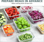KOMUEE 10 Packs Glass Meal Prep Containers with Lids, Glass Food Storage Containers Set, Airtight Lunch Containers, Microwave, Oven, Freezer and Dishwasher Safe, Gray