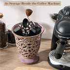 Utensil Holder for Kitchen Counter, Modern Farmhouse Cooking Utensil Holder and Crock Home Kitchen Decor, Ceramic Utensil Organizer for Spatula, Ladle, Eggbeater, Rolling Pin- Kiln-Transformed Purple