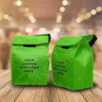 DISCOUNT PROMOS 50 Hook and Loop Insulated Lunch Bags Set - Customizable Text, Logo - Polyester, Durable, Vibrant, Reusable - Green