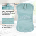 All-Clad Premium Pot Holder & Heating Pad, (2-Pack) Heat Resistant to 500 Degrees, 100% Cotton 10"x6.25" for Kitchen and Barbeque, Rainfall