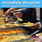 Super Strong, Ergonomic 11 in Serving Spoon 5 Pk. Big, Perforated Stainless Steel Spoons for Cooking, Baking and Basting. Best Kitchen Flatware for Buffet and Banquet Service in Restaurants and Homes
