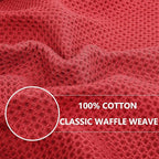 Homaxy 100% Cotton Waffle Weave Kitchen Dish Cloths, Ultra Soft Absorbent Quick Drying Dish Towels, 12 x 12 Inches, 6-Pack, Brick Red