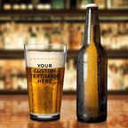 Custom Libbey Pint Glass 16 oz. Set of 100, Personalized Bulk Pack - Beer Glasses, Heavy Duty Drinkware - Black