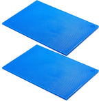 CURTA 2-Pack Cutting Boards for Kitchen, 18" x 12" x 0.5" Blue Color Coded Plastic Chopping Board with Anti Slip Surface Dishwasher Safe
