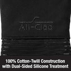 All Clad Silicone Oven Mitt: Heat Resistant up to 500 Degrees - 100% Cotton & Silicone, 14"x7" Oven Mitt for Kitchen and Barbeque, 1-Pack, Black