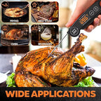 1 Second Instant Read Food Thermometer Rechargeable Meat Thermometer Digital Kitchen Thermometer for Cooking, Grill Thermometer, BBQ Thermometer Waterproof