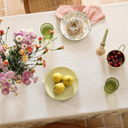 ISAENNE Designer Off White Linen Square Tablecloth,Floral Elegant Table Cloth,Stain Resistant Vintage Decor Tablecloths for Dining Thanksgiving Kitchen Christmas Party,67"*67"-Serenity G