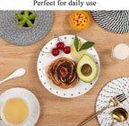 SHACOS 8 Inch Trivets for Hot Dishes, 4 Heat-Resistant Cotton Trivet Mats for Kitchen, Hot Pads for Countertops and Table, Pot Holders for Hot Pots and Pans, Black