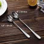 KEAWELL Premium 8-Piece Louise Long Handle Spoons, 18/10 Stainless Steel, Brilliant Mirror Finish, Ideal for Coffee, Cocktails, Beverages, and More, Dishwasher Safe (9 inch, 8)