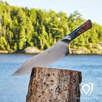 Dalstrong Chef Knife - 9.5 inch - Valhalla Series - 9CR18MOV HC Steel Kitchen Knife - White Resin & Wood Handle - Razor Sharp Chef's Knife - Kitchen Knife - Professional Cooking - w/Leather Sheath