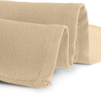 Gee Di Moda Rectangle Tablecloth - 60 x 102 Inch Beige Table Cloth for 6 Foot Rectangle Table - Heavy Duty Washable Fabric - for 6 Ft Buffet Table, Holiday Party, Dinner, Wedding & Baby Shower
