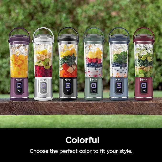 Ninja BC151BK Blast Portable Blender, Cordless, 18oz. Vessel, Personal Blender-for Shakes & Smoothies, BPA Free, Leakproof-Lid & Sip Spout, USB-C Rechargeable, Dishwasher Safe Parts, Black