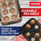 BAKKEN 10-Piece Kitchen Baking Pan Set - Commercial Grade Carbon Steel Bakeware, With Nonstick Coating, Stackable and Space-saving Design, PFOA, PFOS, PTFE Free, Oven Safe (Up To 450°F), Gray Marble