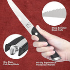imarku Steak Knives, Steak Knives Set of 8, Serrated Steak Knife Set with Pakkawood Ergonomic Handle, Japanese HC Steel Steak Knife and Gift Box, Best Gift for Christmas&Thanksgiving