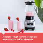 BLACK+DECKER PowerCrush Multi-Function Blender with 6-Cup Glass Jar, 4 Speed Settings, Silver