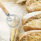 Danish Dough Whisk - Bread Making Tools - Danish Dough Hook - Bread Dough Mixer Hand - Bread Dough Whisk for Pastry - Large Stainless Steel Swedish Whisk with Wooden Handle