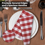Urban Villa Cloth Dinner Napkins Set of 12 100% Cotton Red White Checks Highly Absorbent Washable Reusable Durable Ideal for Home Farmhouse Party Wedding Everyday Use